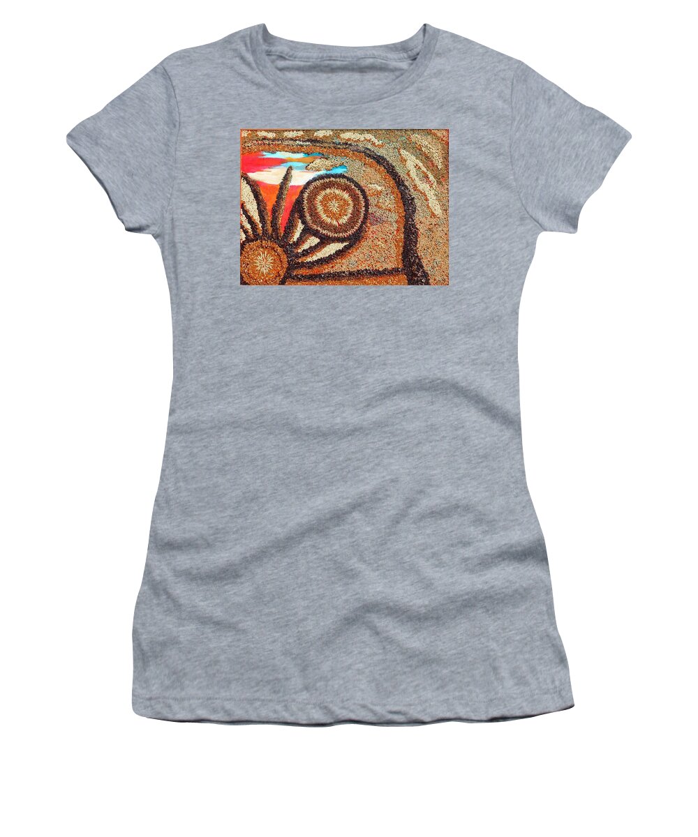 Agricultural Women's T-Shirt featuring the mixed media Prairie Energy III by Naomi Gerrard