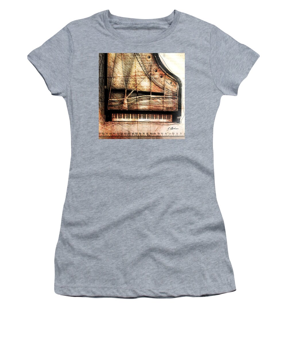 Piano Women's T-Shirt featuring the digital art Prelude To Dawn C by Gary Bodnar