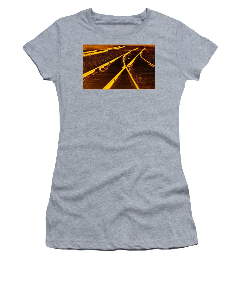 Railroad Women's T-Shirt featuring the photograph Railroad #2 by Mariel Mcmeeking