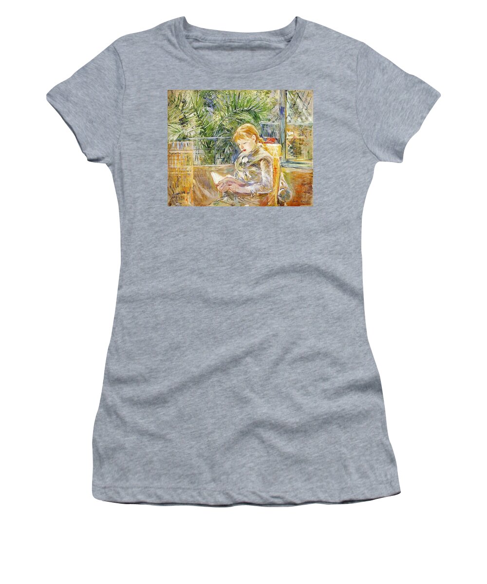 Reading Women's T-Shirt featuring the painting Reading #2 by Berthe Morisot