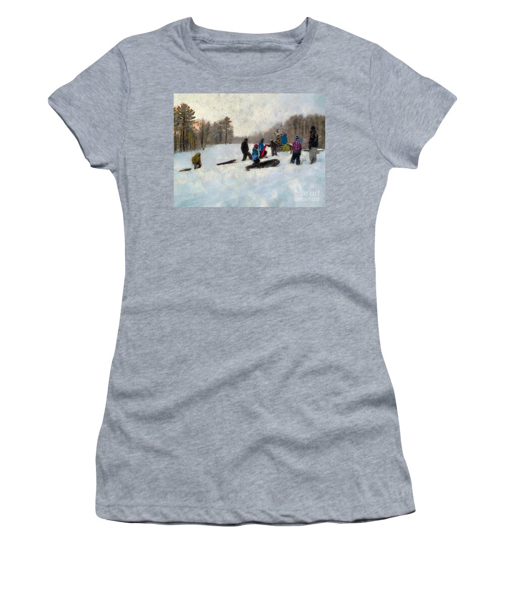 Winter Women's T-Shirt featuring the photograph Snow Day #2 by Claire Bull