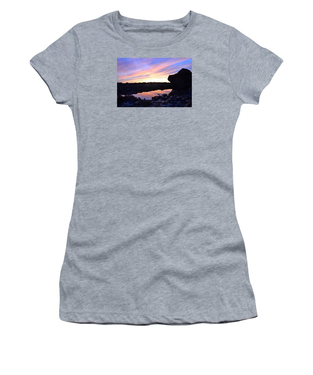  Women's T-Shirt featuring the photograph Reflection of Painted Sky by Alex King