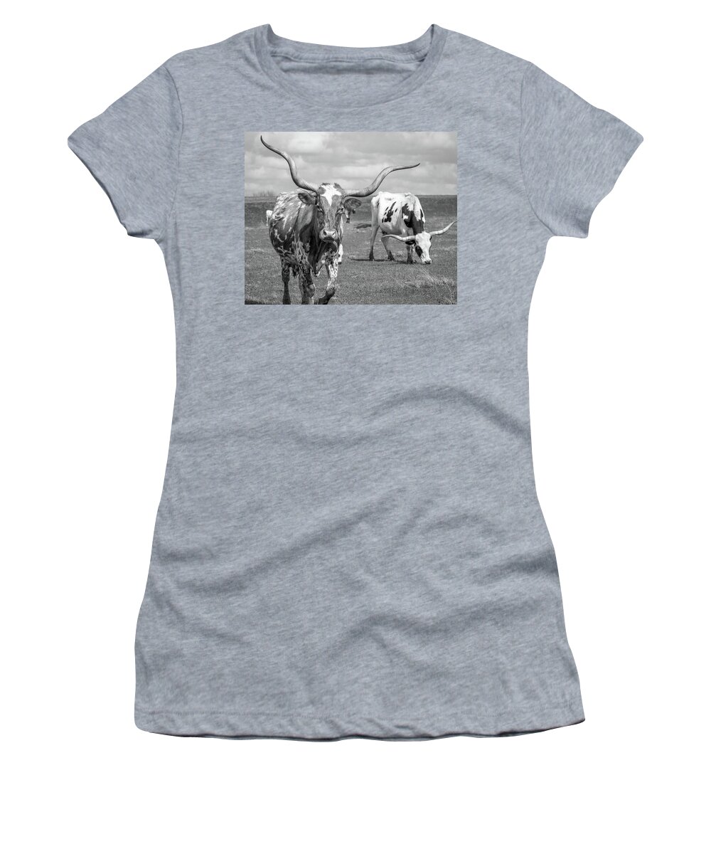 Texas Longhorns Women's T-Shirt featuring the photograph Texas Longhorns #2 by Robert Bellomy