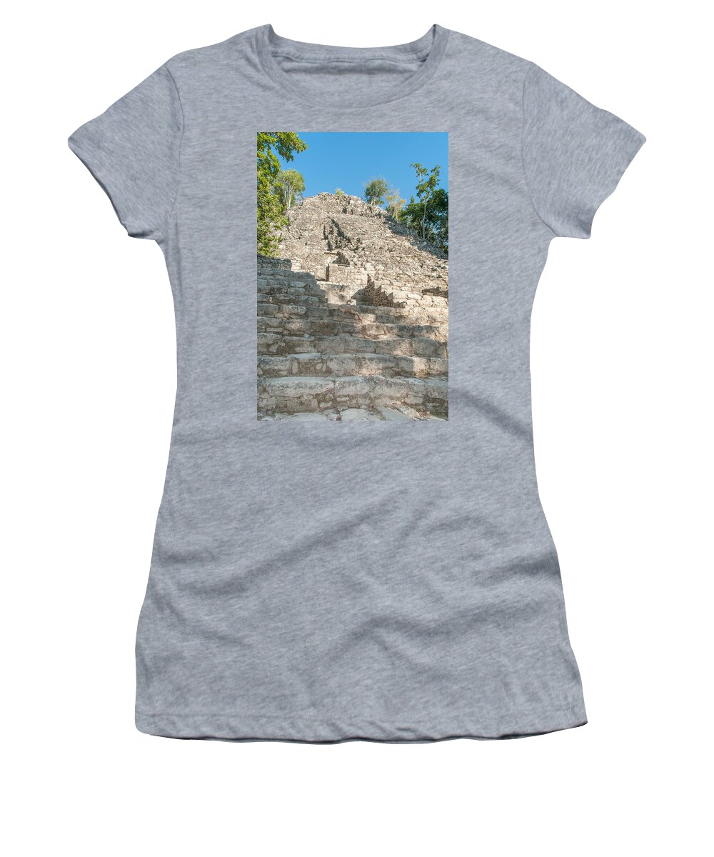 Mexico Quintana Roo Women's T-Shirt featuring the digital art The Church at Grupo Coba At the Coba Ruins #2 by Carol Ailles