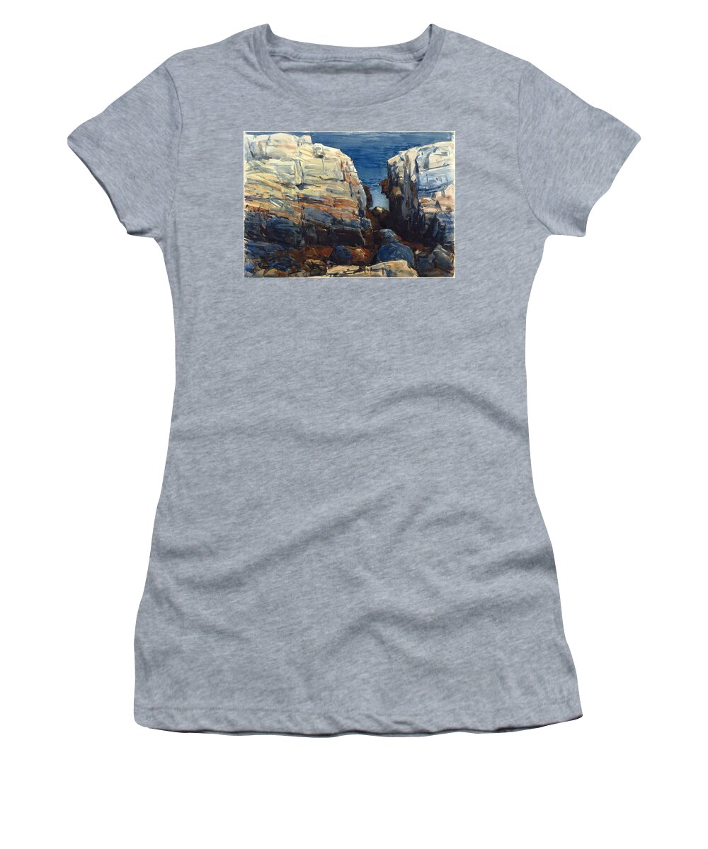 Frederick Childe Hassam (american Women's T-Shirt featuring the painting The Gorge Appledore #2 by Frederick Childe