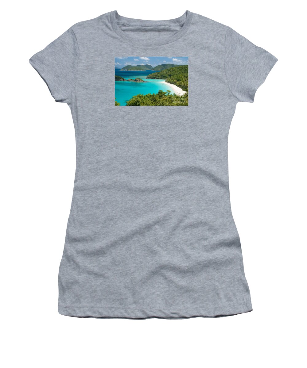Virgin Islands Women's T-Shirt featuring the photograph View of Trunk Bay on St John - United States Virgin Islands #2 by Anthony Totah