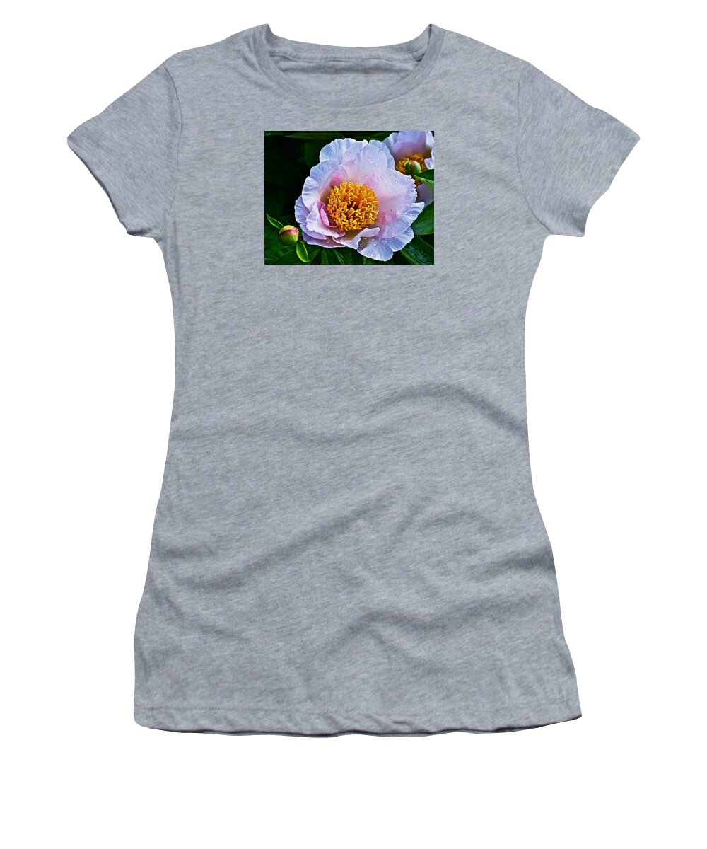 Peony Women's T-Shirt featuring the photograph 2015 Spring at the Garden White Peony by Janis Senungetuk