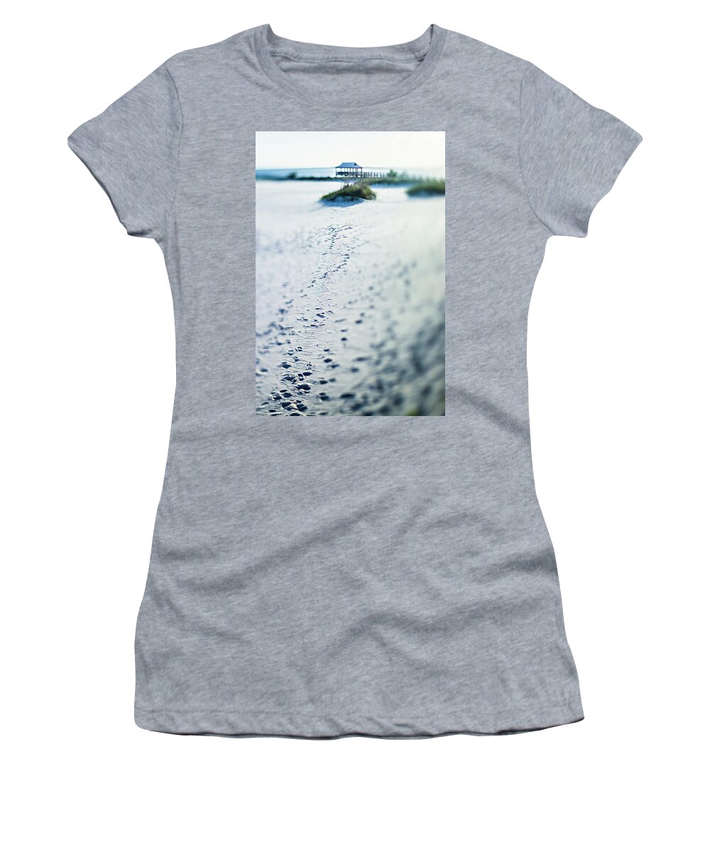 Beach Women's T-Shirt featuring the photograph Beach scenes on west boulevard in pass christian and henderson p #21 by Alex Grichenko