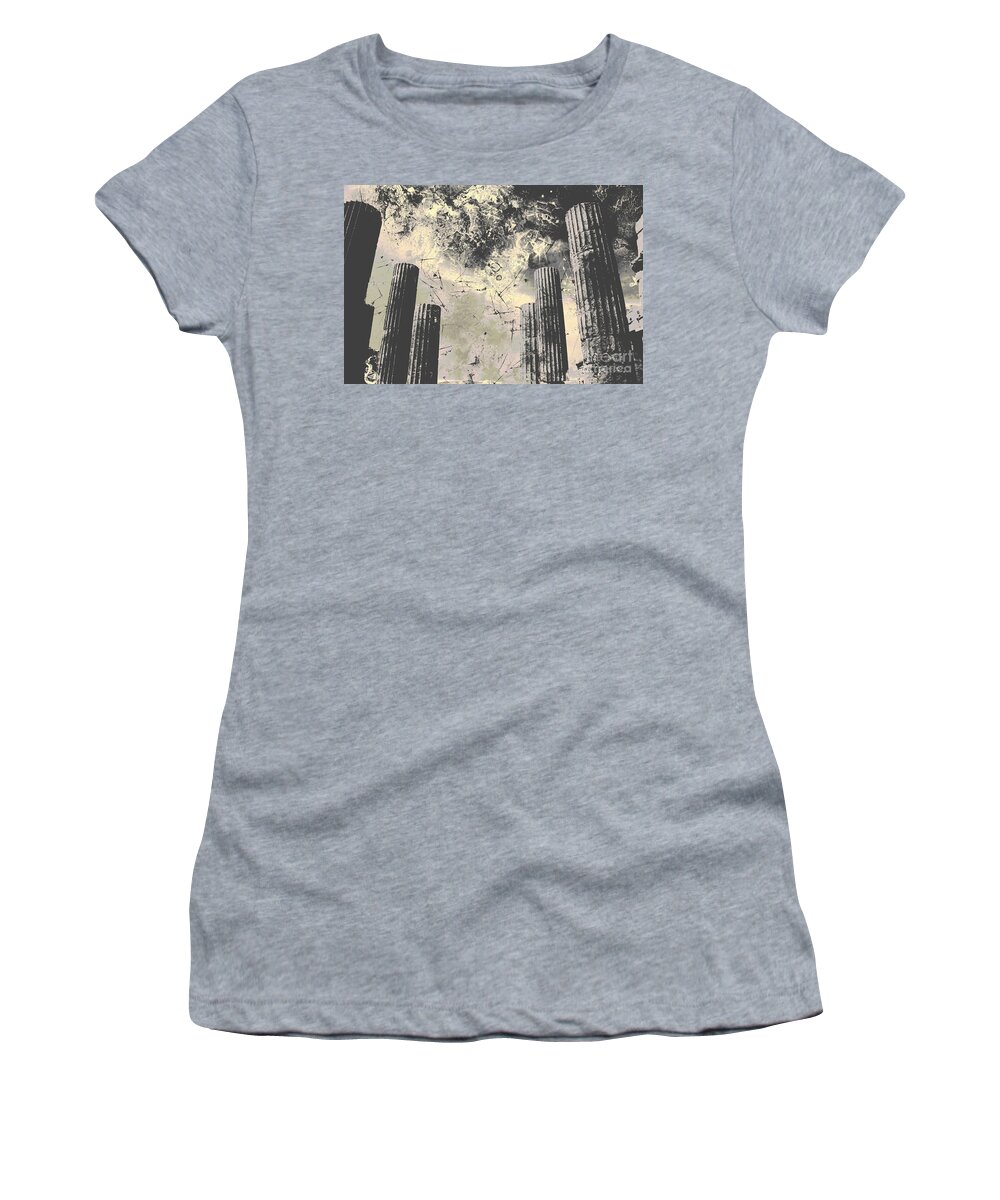 Akropolis Women's T-Shirt featuring the digital art Akropolis Columns #29 by Marina McLain