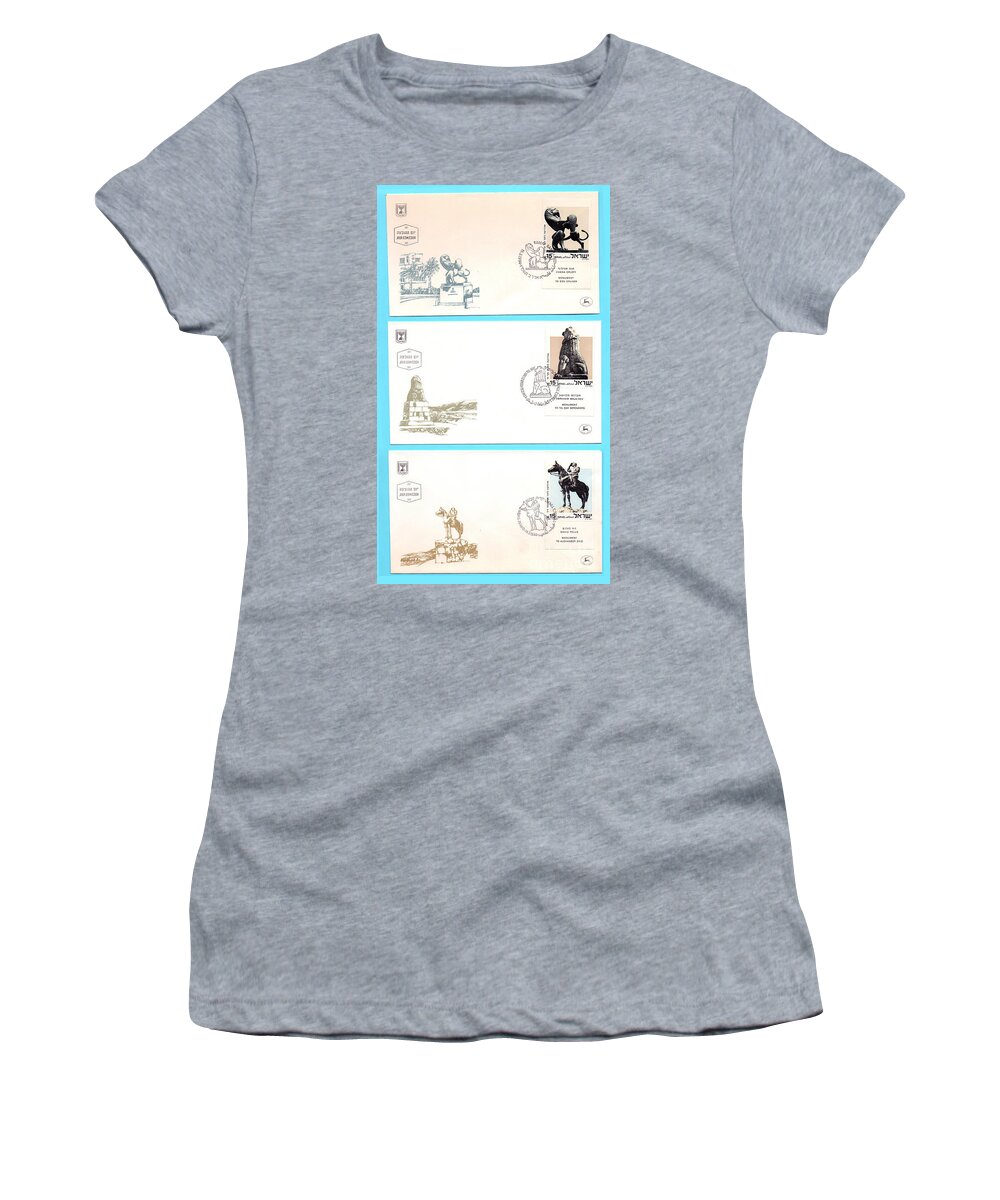 First Day Cover Women's T-Shirt featuring the photograph 3 1984 Israeli First day covers by Ilan Rosen