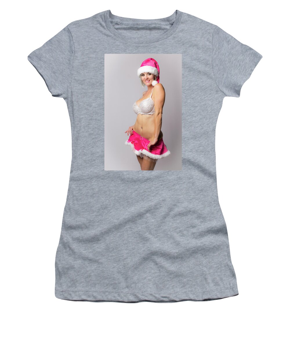 Christmas Women's T-Shirt featuring the photograph Christmas boudoir #3 by La Bella Vita Boudoir