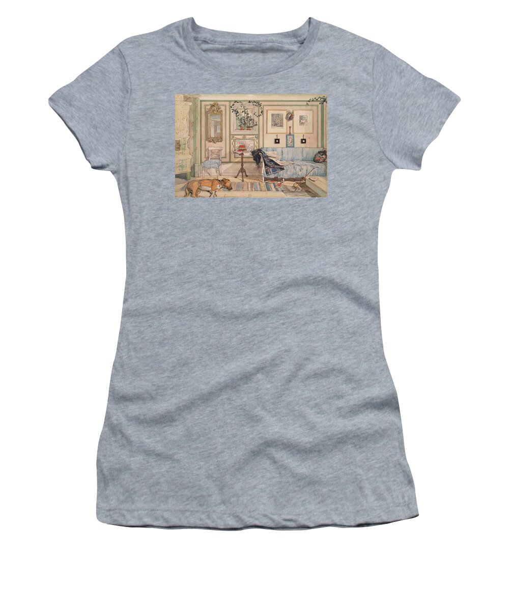 Carl Larsson - Cosy Corner Women's T-Shirt featuring the painting Cosy Corner #3 by Carl Larsson