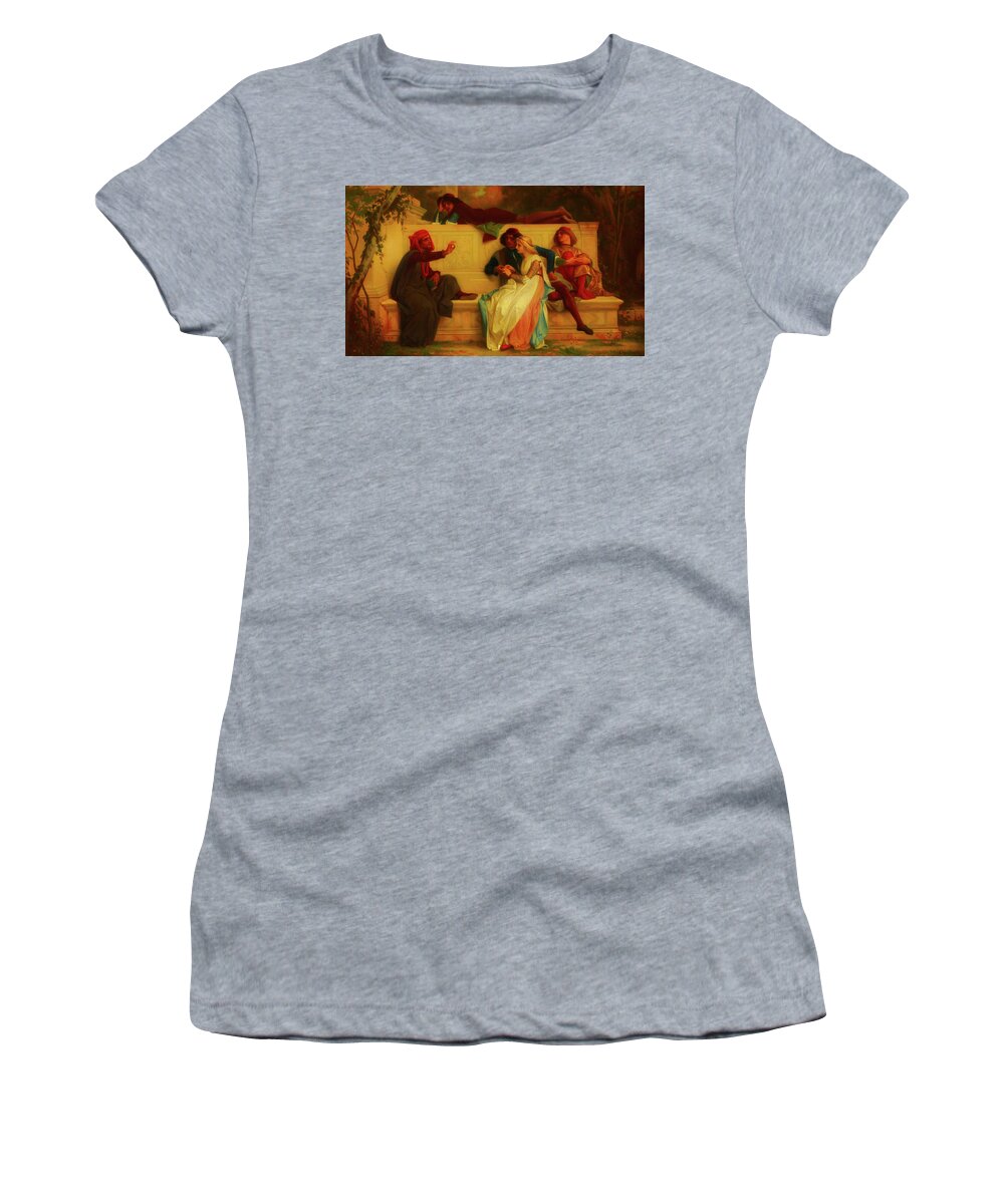 Painting Women's T-Shirt featuring the painting Florentine Poet #3 by Mountain Dreams