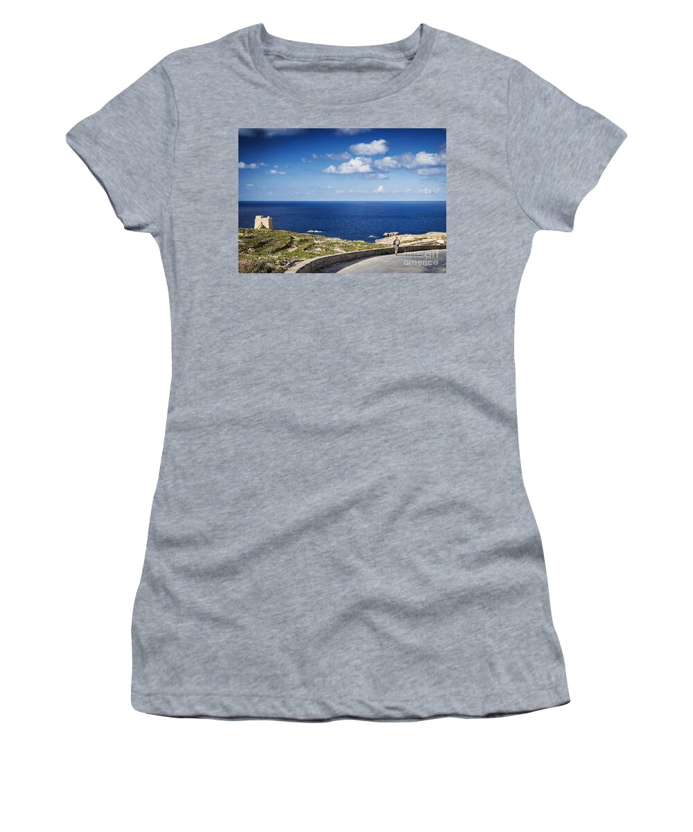 Ancient Women's T-Shirt featuring the photograph Fort And Coast View Of Gozo Island In Malta #3 by JM Travel Photography