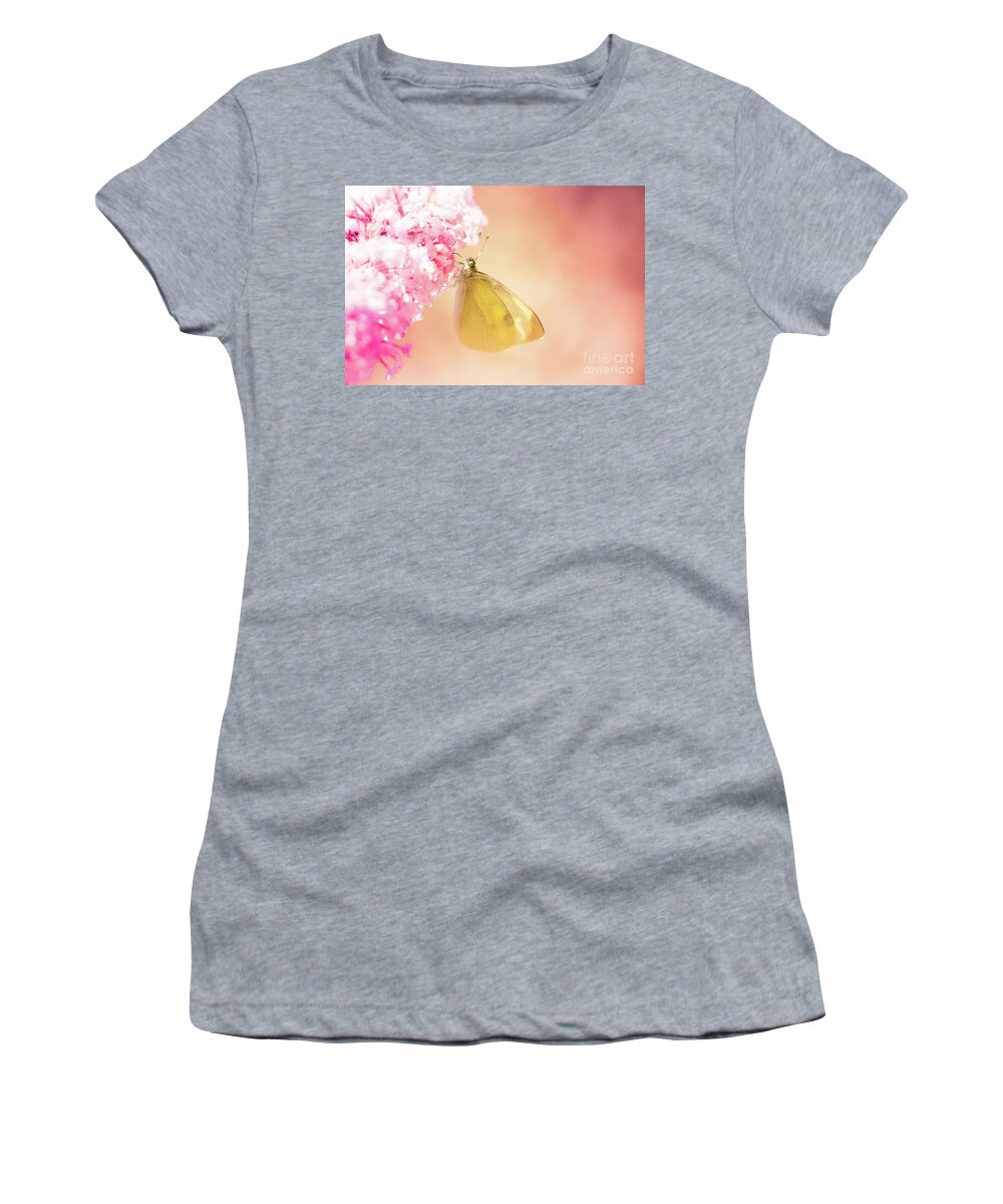 Europe Women's T-Shirt featuring the photograph Pieris brassicae, the large white, also called cabbage butterfly #3 by Amanda Mohler