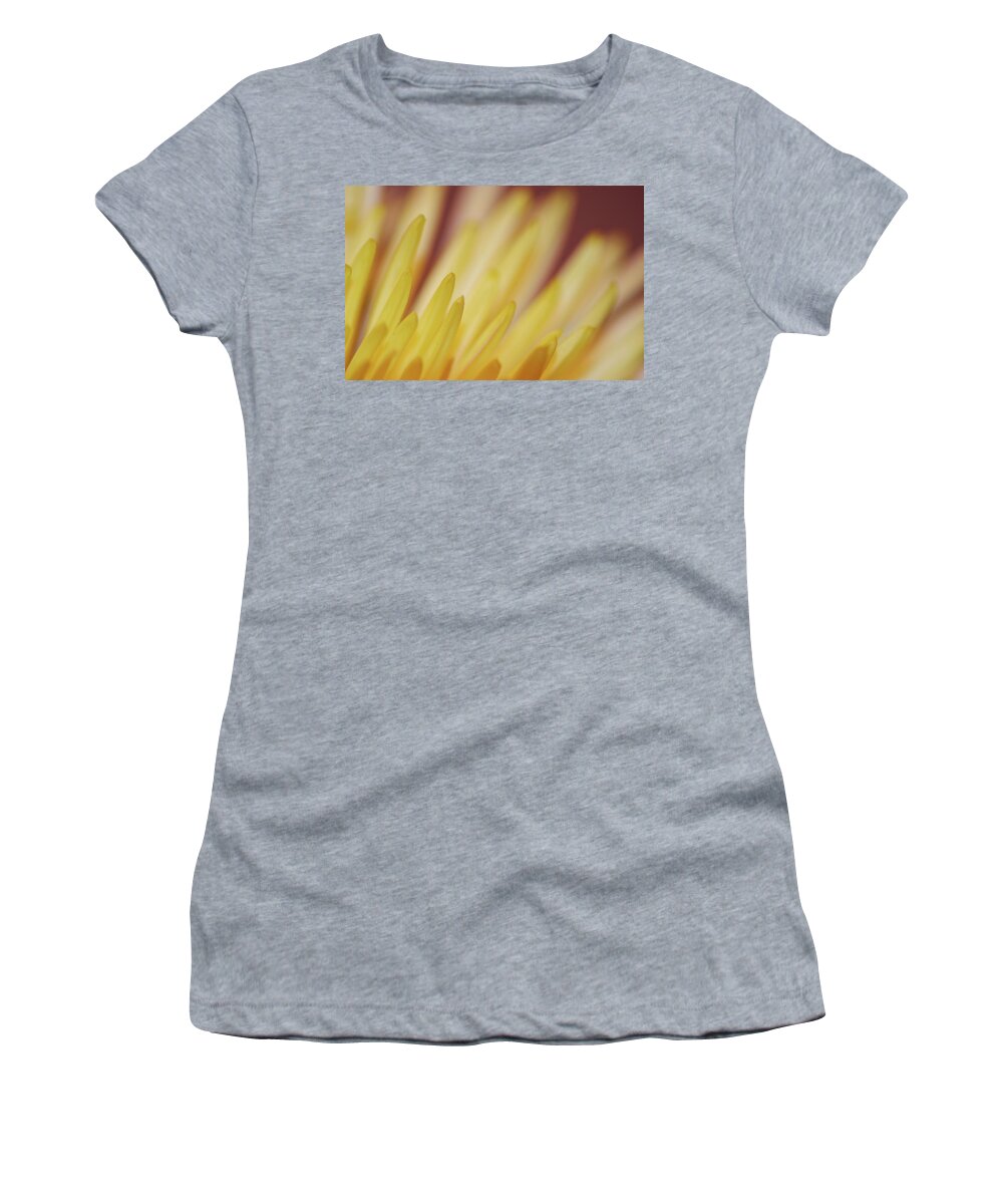 Photograph Women's T-Shirt featuring the photograph Yellow Mum Petals #3 by Larah McElroy