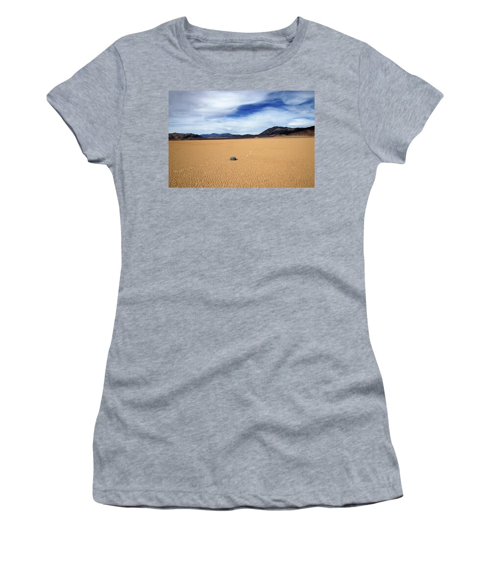 Death Valley Women's T-Shirt featuring the photograph Death Valley racetrack #4 by Breck Bartholomew