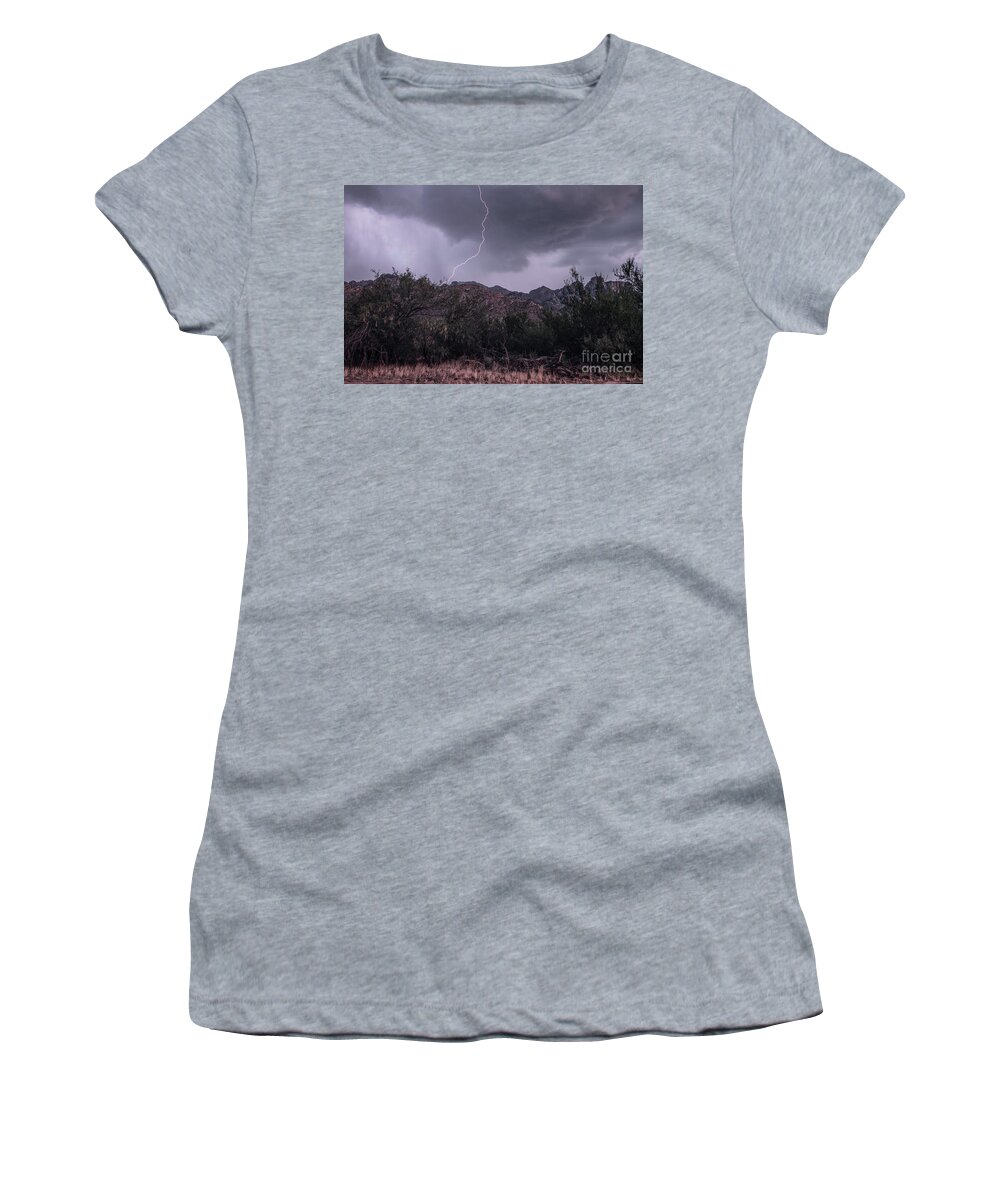 Lightning Women's T-Shirt featuring the photograph Lightning #9 by Mark Jackson