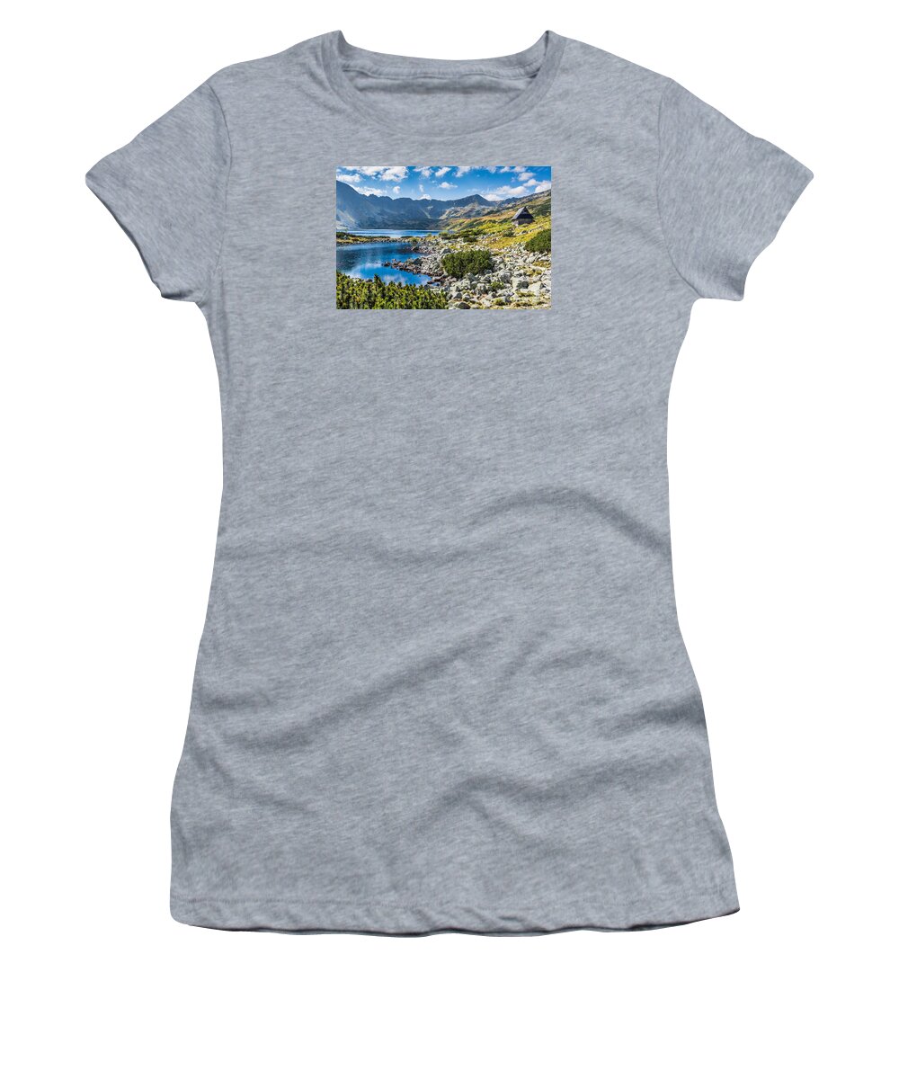 Forest Women's T-Shirt featuring the photograph Mountain lake in 5 lakes valley in Tatra Mountains, Poland. #4 by Mariusz Prusaczyk