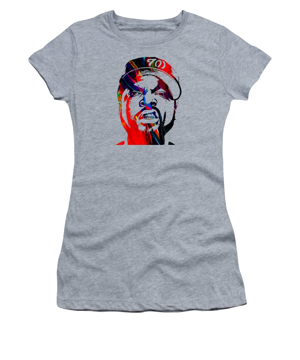 Ice Cube Women's T-Shirt featuring the mixed media Ice Cube Straight Outta Compton #5 by Marvin Blaine