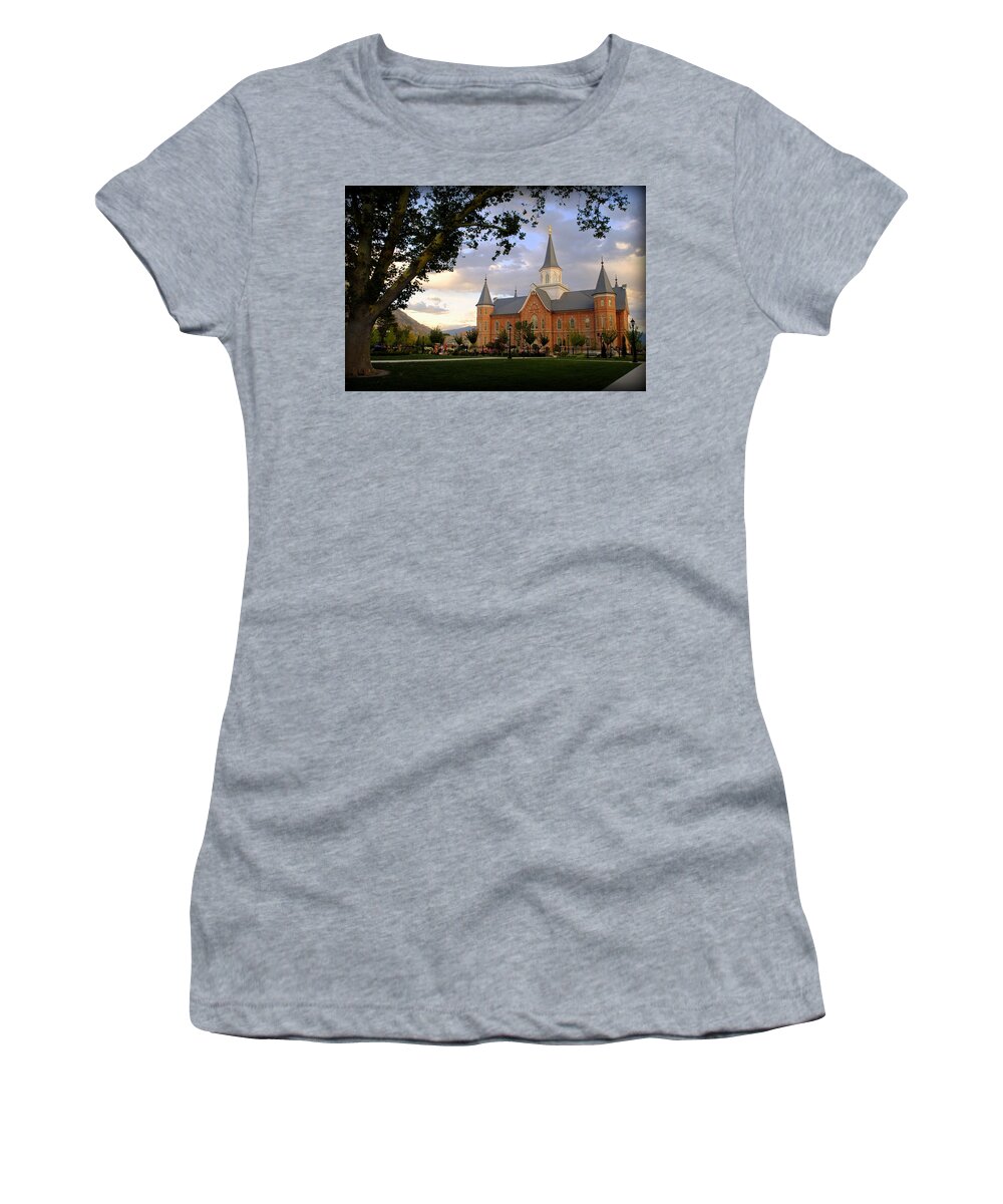 Lds Women's T-Shirt featuring the photograph Provo City Center LDS Temple #5 by Nathan Abbott