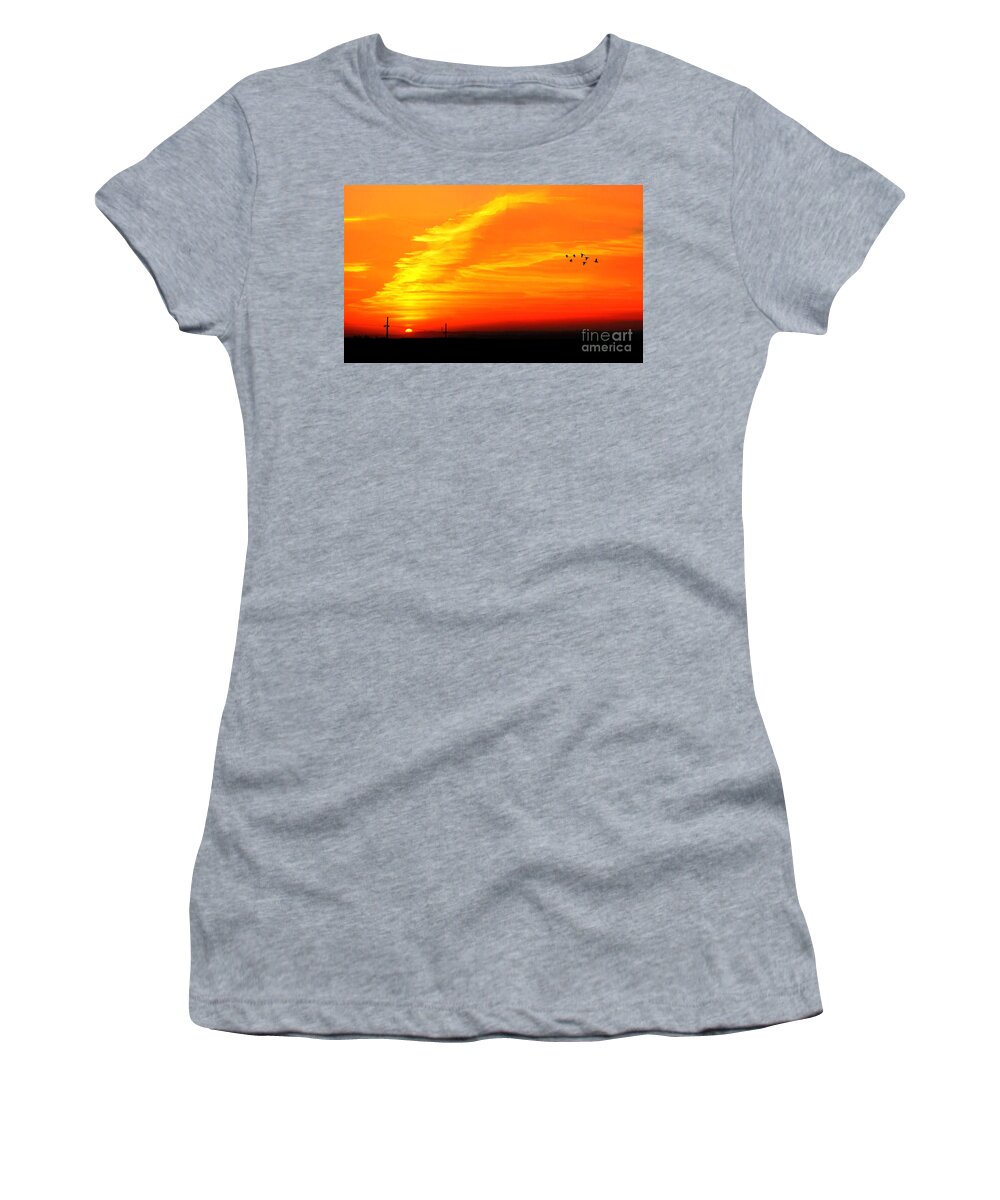 Sunset Women's T-Shirt featuring the photograph Sunset #5 by Charuhas Images
