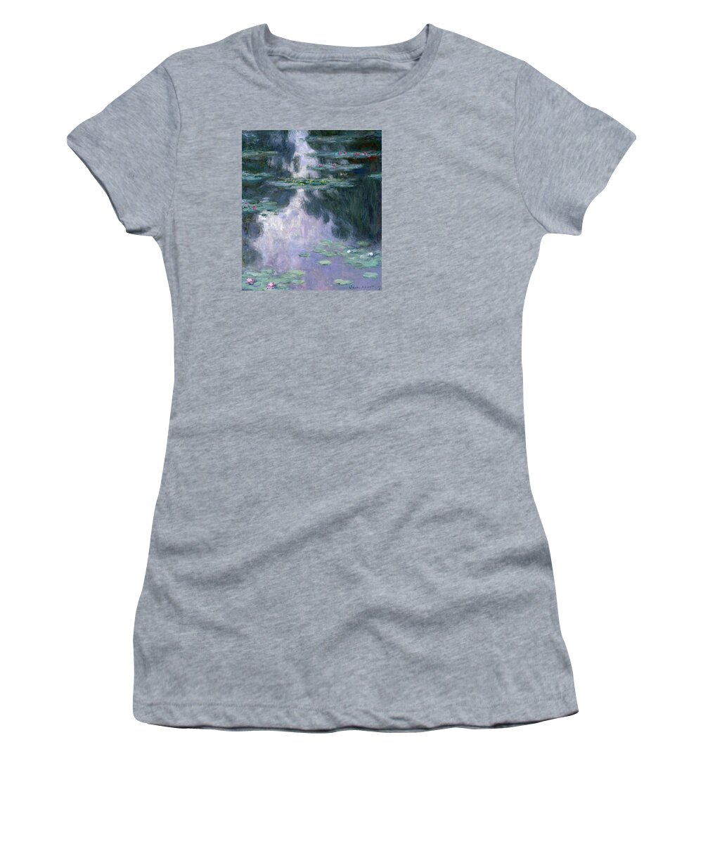 Nympheas Women's T-Shirt featuring the painting Waterlilies by Claude Monet