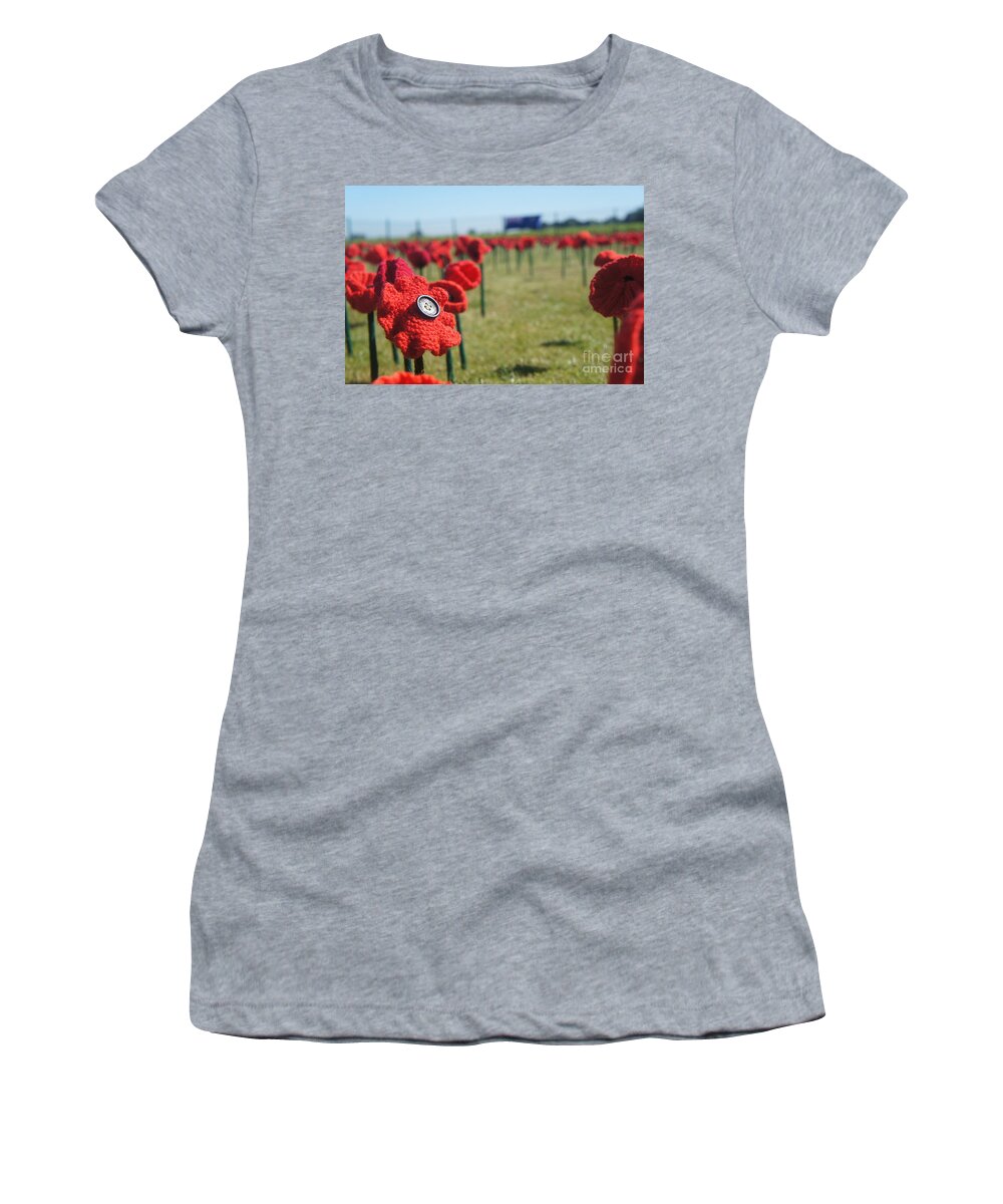 5000 Poppies Project Women's T-Shirt featuring the photograph 5000 Poppies by Therese Alcorn