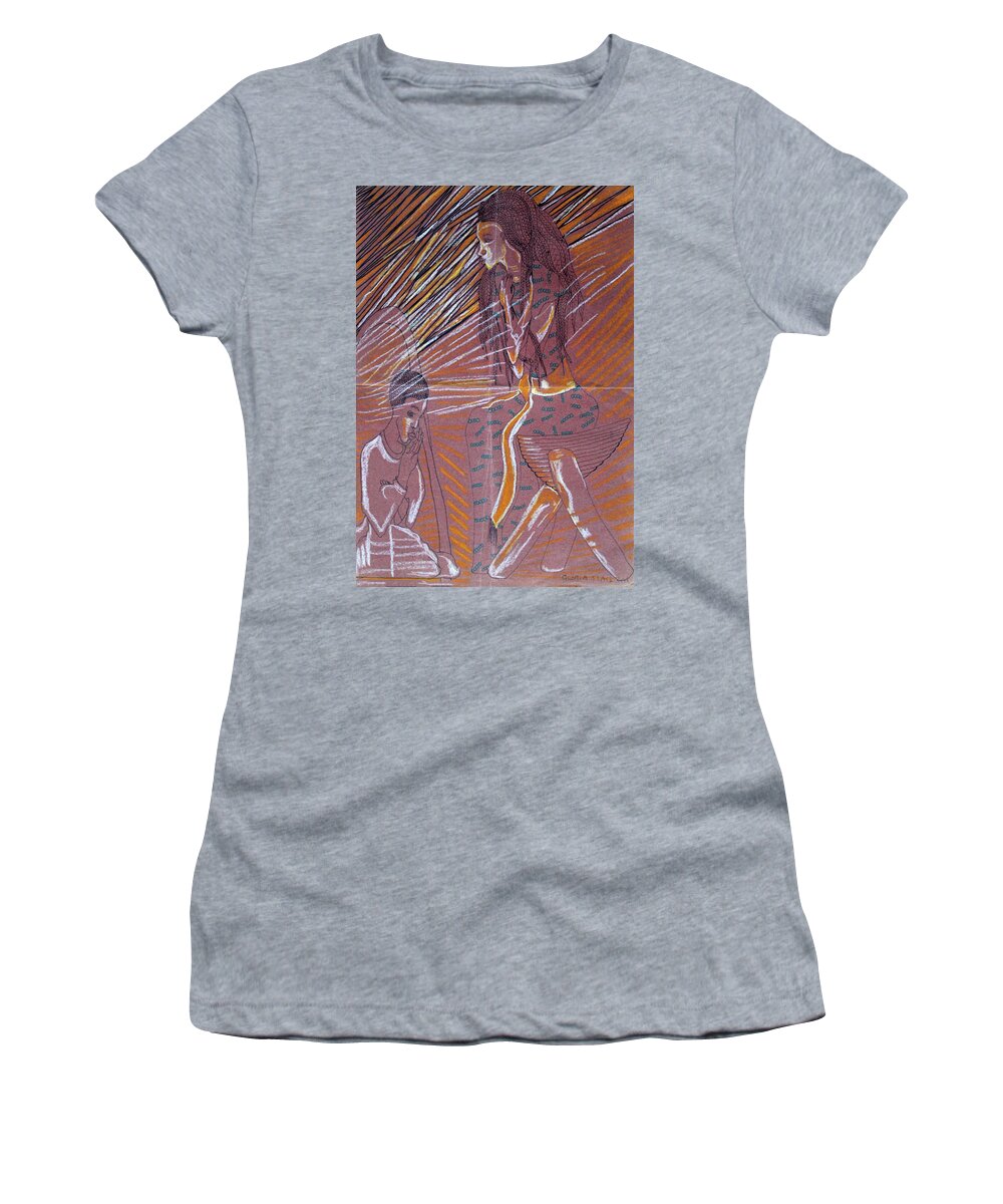 Jesus Women's T-Shirt featuring the painting The Annunciation #52 by Gloria Ssali