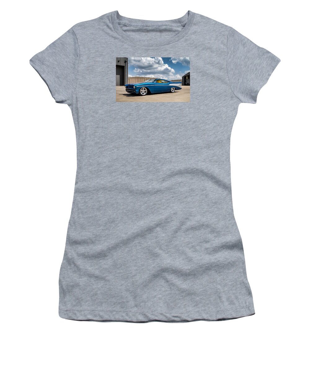 Car Women's T-Shirt featuring the digital art '57 Chevy Custom #57 by Douglas Pittman