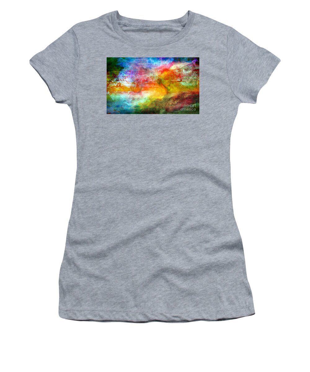 Abstract Women's T-Shirt featuring the painting 5a Abstract Expressionism Digital Painting by Ricardos Creations