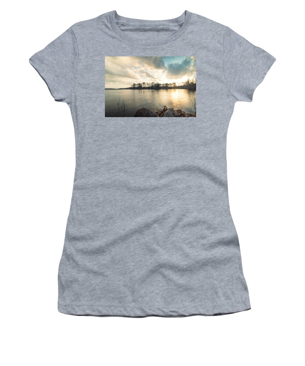 Lake Women's T-Shirt featuring the photograph Lake Sunset #6 by Mike Dunn