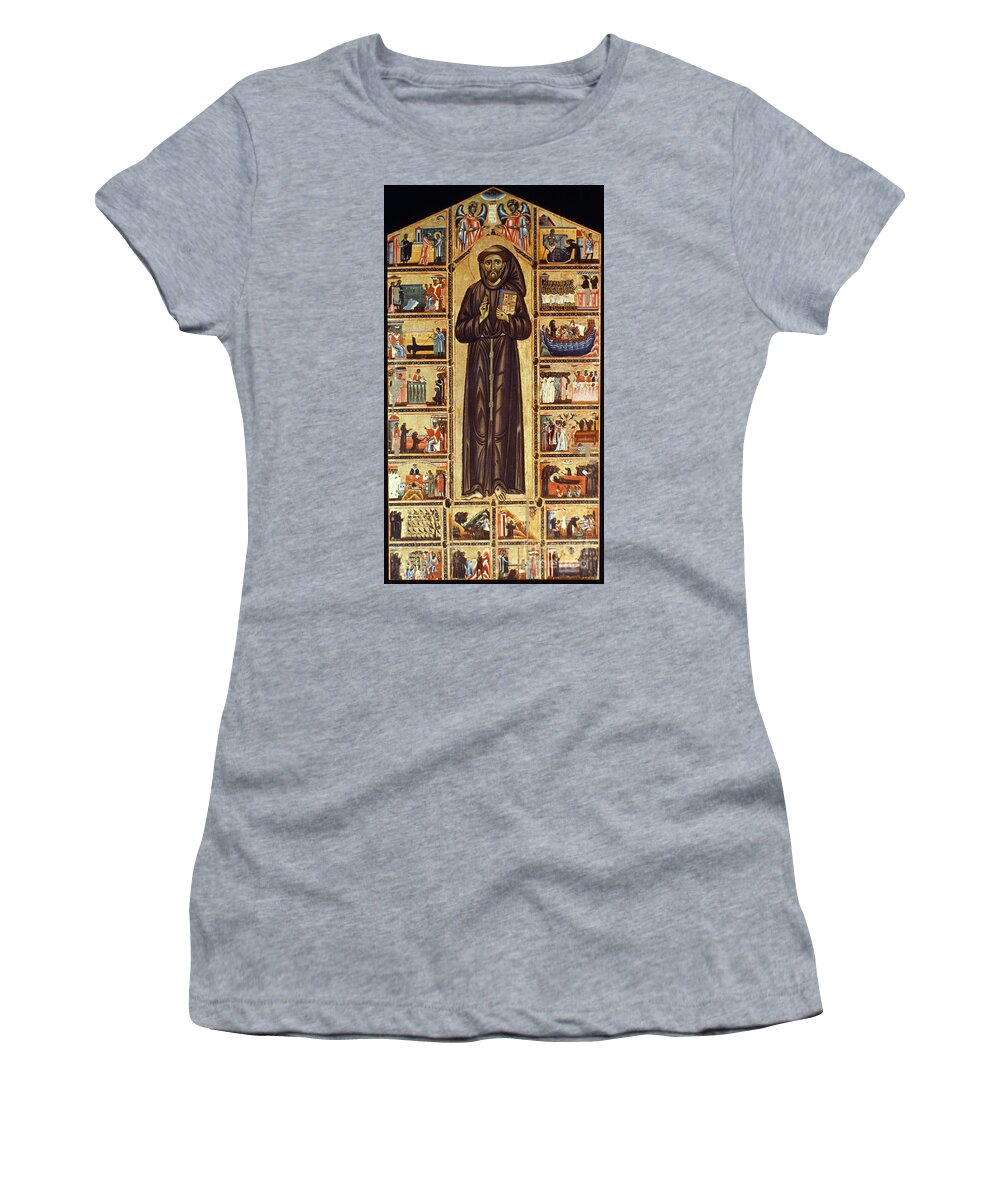 12th Century Women's T-Shirt featuring the painting St Francis Of Assisi #1 by Granger