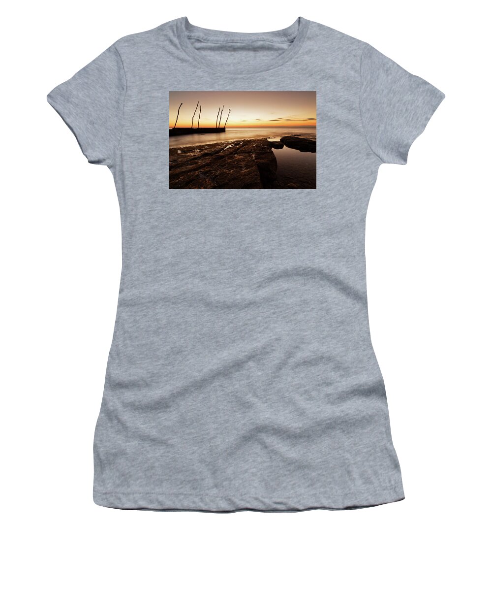 Ba�anija Women's T-Shirt featuring the photograph Sunset at basanija by Ian Middleton