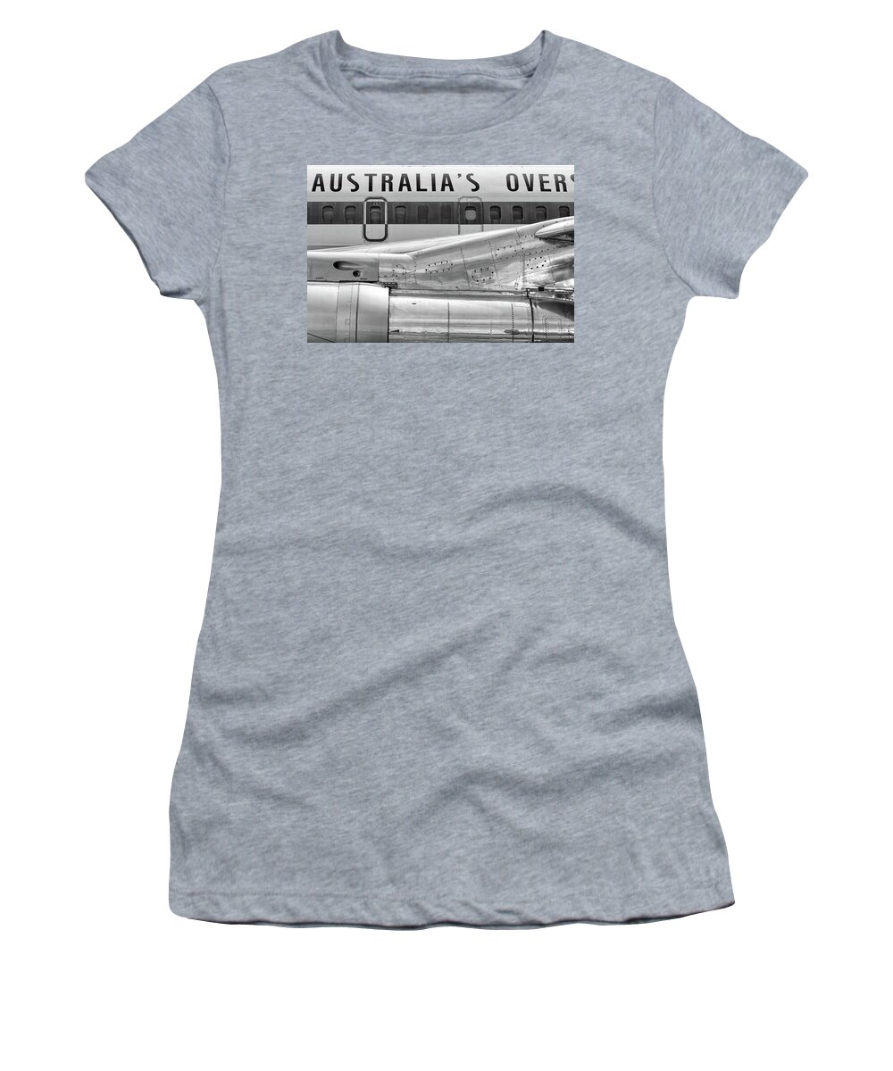 Fine Art Women's T-Shirt featuring the photograph 707 Nacelle and Fuselage by Chris Buff