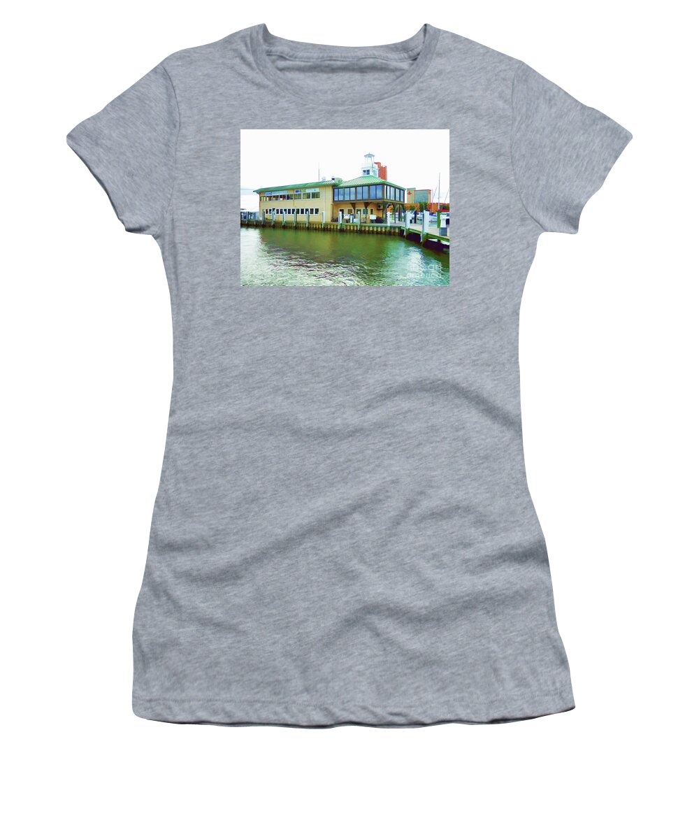 757 Crave On The Harbor Women's T-Shirt featuring the painting 757 Crave On The Harbor 3 by Jeelan Clark