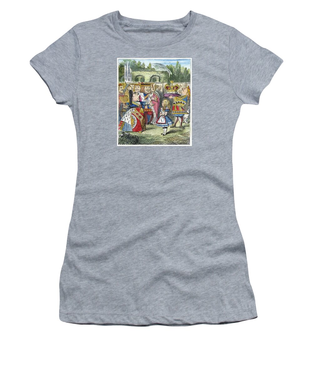 1865 Women's T-Shirt featuring the drawing Alice In Wonderland #1 by Sir John Tenniel