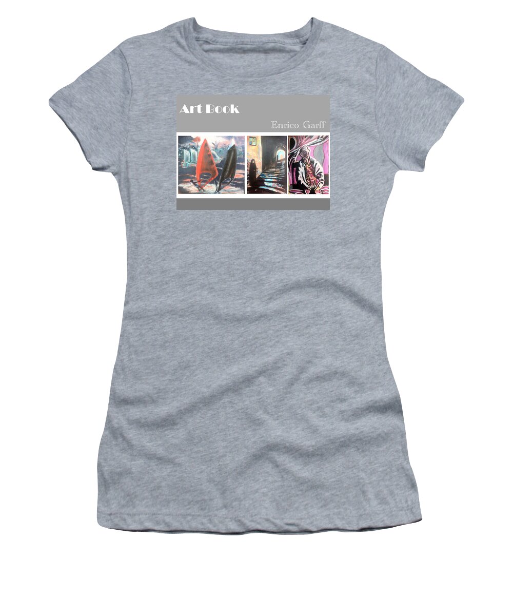 Windurfers Women's T-Shirt featuring the painting Art Book by Enrico Garff