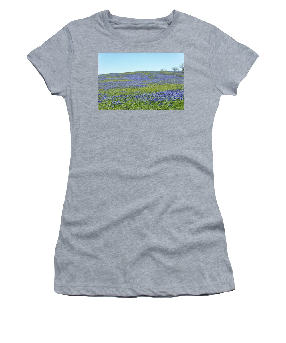 Texas Wildflowers Women's T-Shirt featuring the photograph Texas Bluebonnets 12 by Victor Culpepper