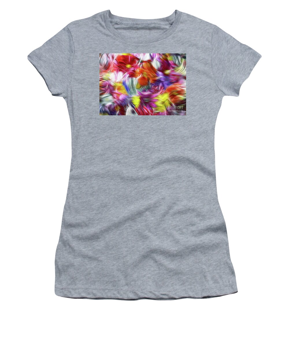 Abstract Women's T-Shirt featuring the painting 9a Abstract Expressionism Digital Painting by Ricardos Creations