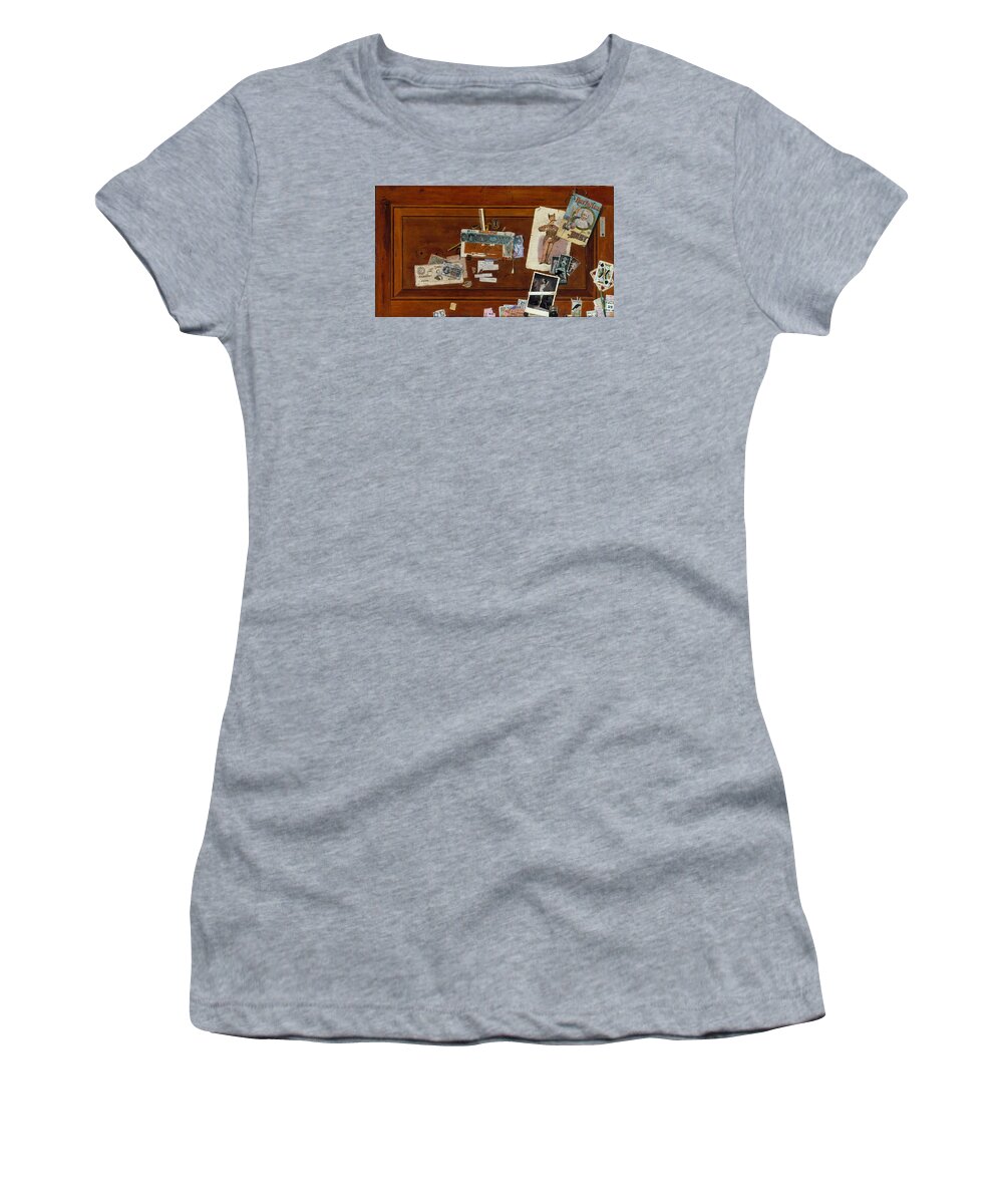 John Haberle Women's T-Shirt featuring the painting A Bachelor's Drawer by John Haberle
