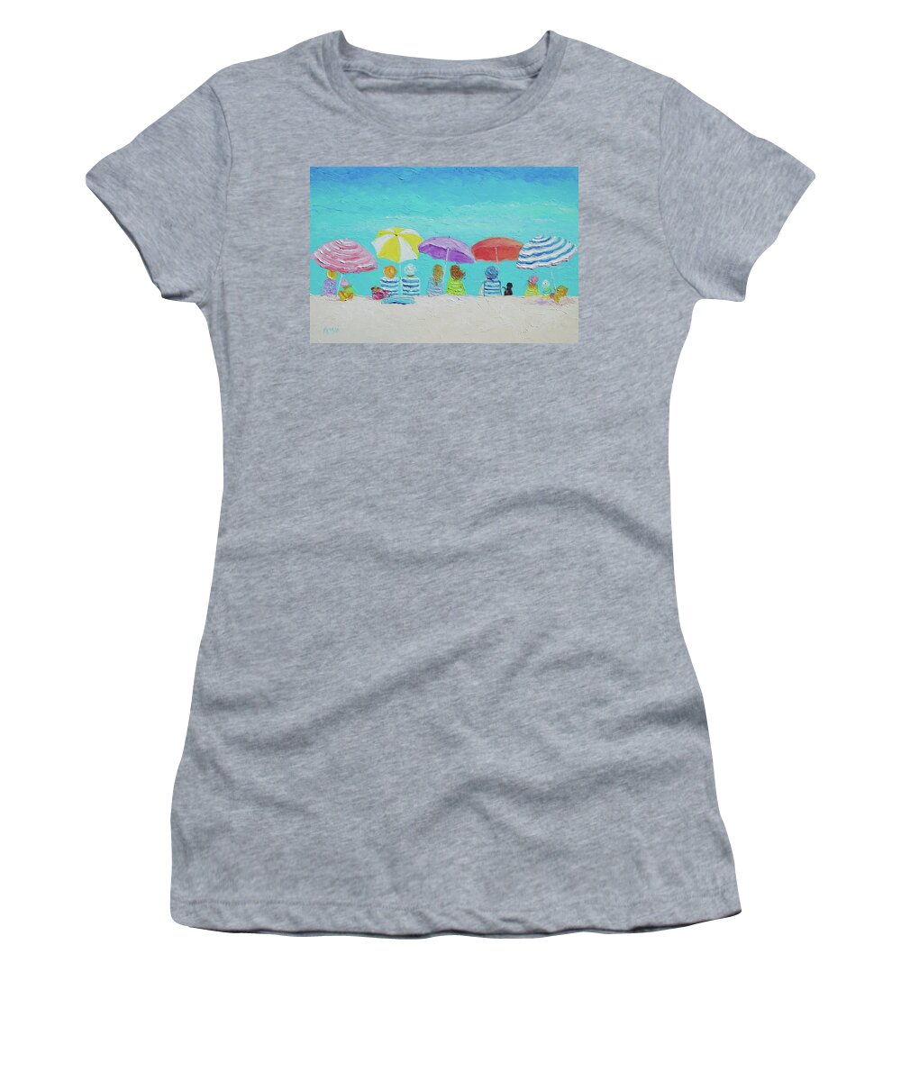 Beach Women's T-Shirt featuring the painting A Breezy Summers Day by Jan Matson