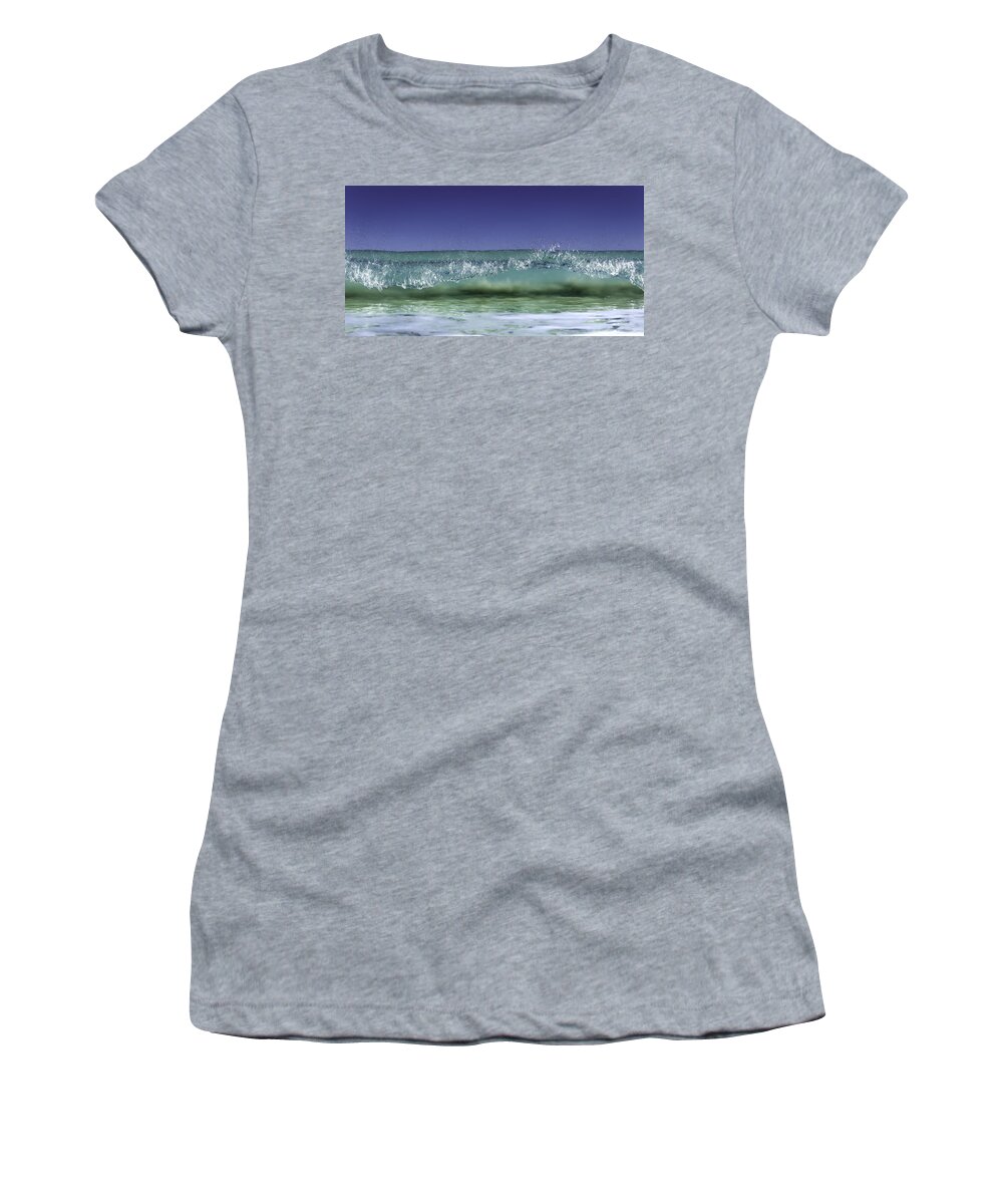 Waves Women's T-Shirt featuring the photograph A Clean Break by Chris Cousins