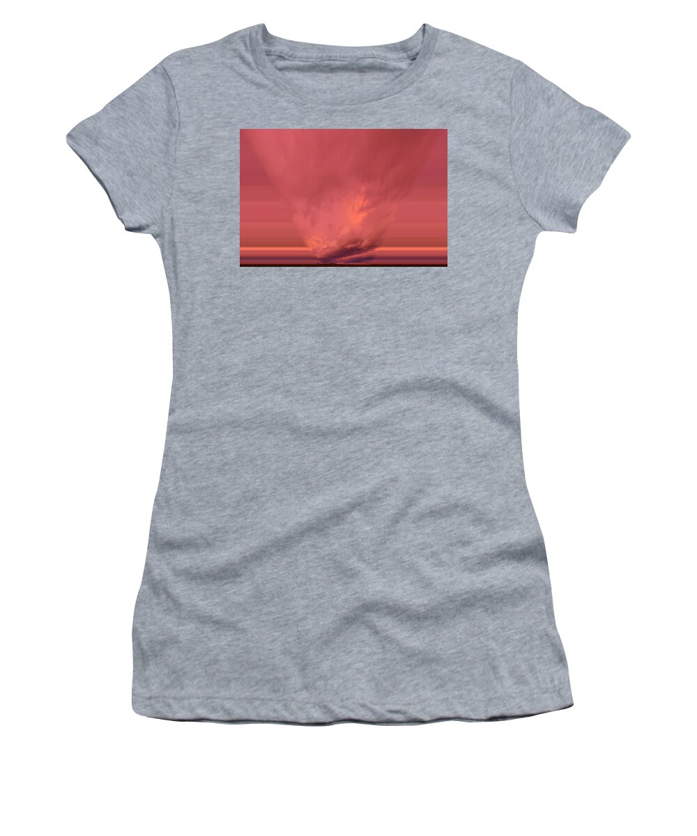 Clouds Women's T-Shirt featuring the digital art A Cloud Falling Through by Jeff Swan