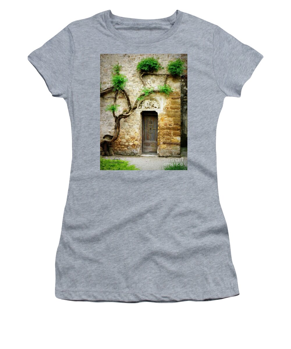 Door Women's T-Shirt featuring the photograph A Door in the Cloister by Lainie Wrightson