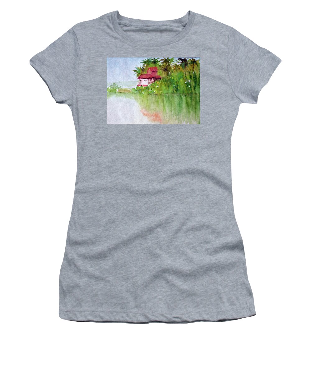 A House In Goa Women's T-Shirt featuring the painting A house in Goa by Uma Krishnamoorthy