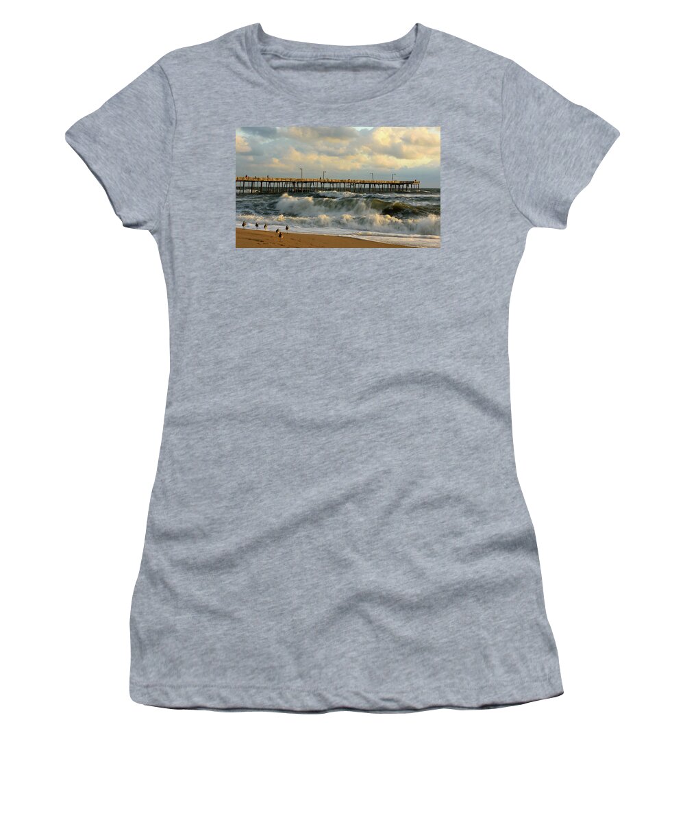 Outer Banks Women's T-Shirt featuring the photograph A Little Too Rough by Jamie Pattison
