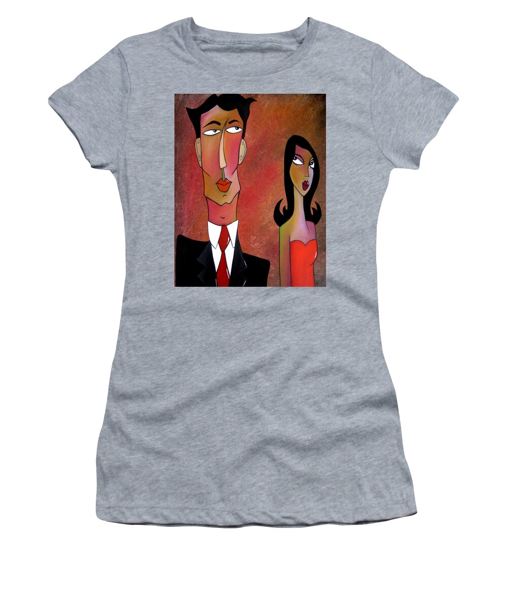 Fidostudio Women's T-Shirt featuring the painting A Matter Of Time by Tom Fedro