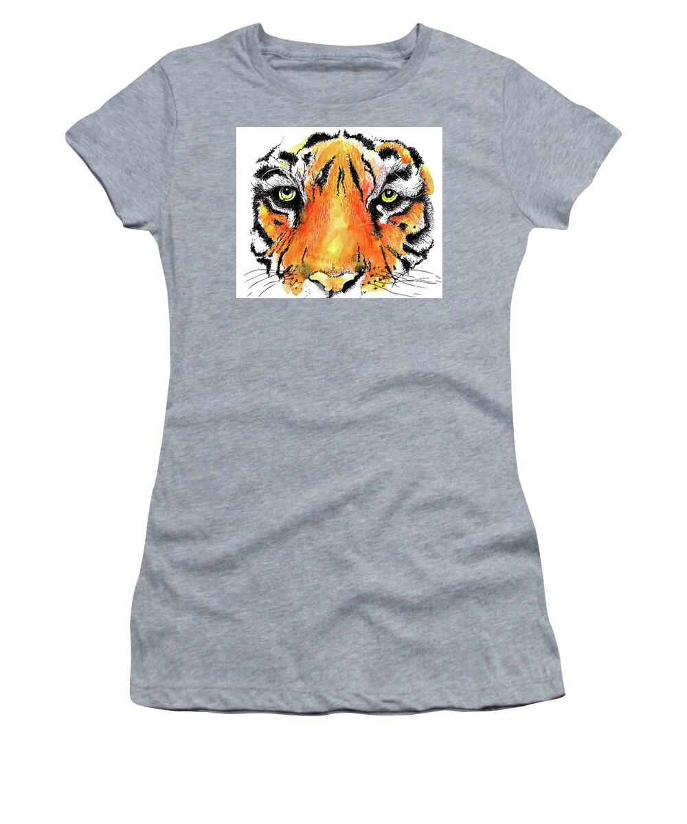 Tigers Women's T-Shirt featuring the painting A Nice Tiger by Terry Banderas