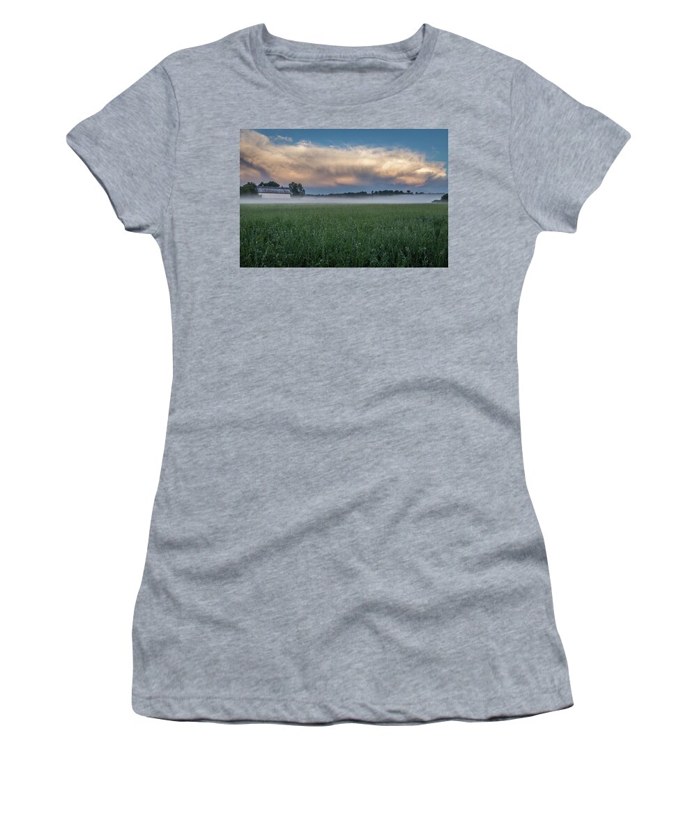 Storm Clouds Women's T-Shirt featuring the photograph A Passing Spring Storm 2016-2 by Thomas Young